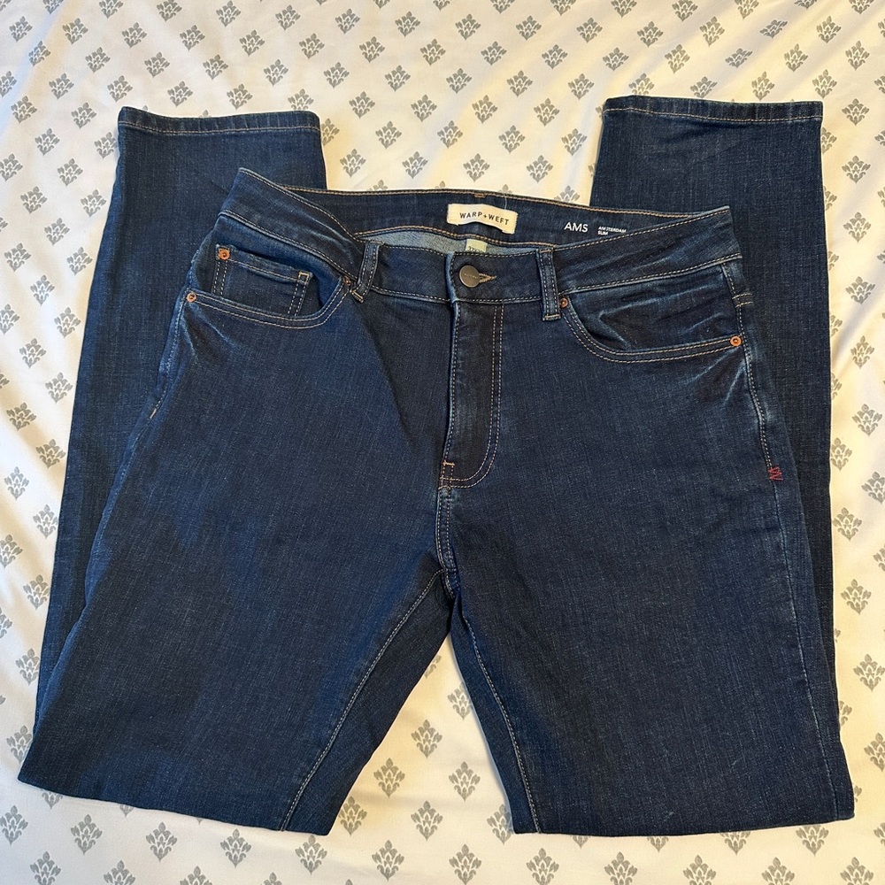 Warp + Weft Dark Blue Slim Jeans 32x32